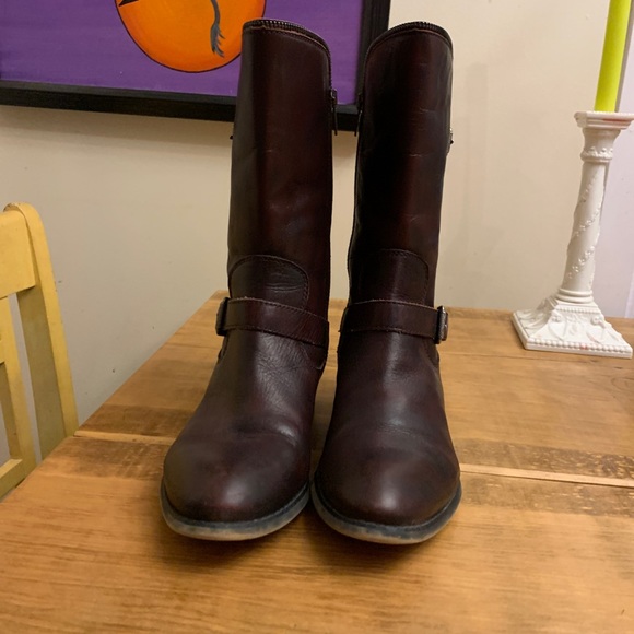 Brown Leather Moto Boots 40 - Picture 2 of 6